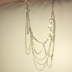 Anthropologie Gold, Gem, and Pearl Necklace